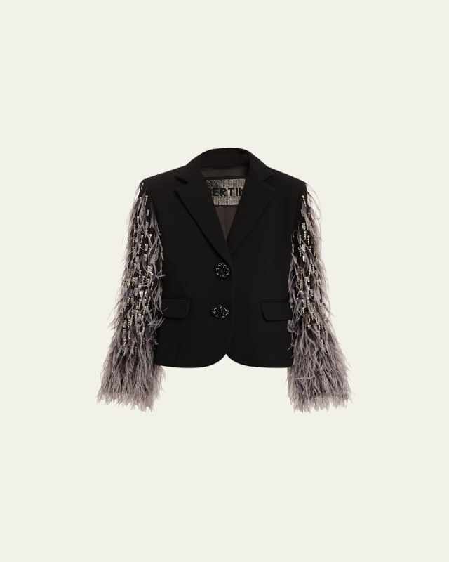 Across The Universe Blazer Jacket with Embellished Sleeves