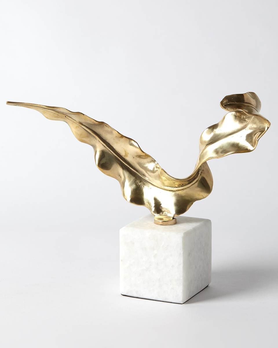 Small Brass Leaf Sculpture