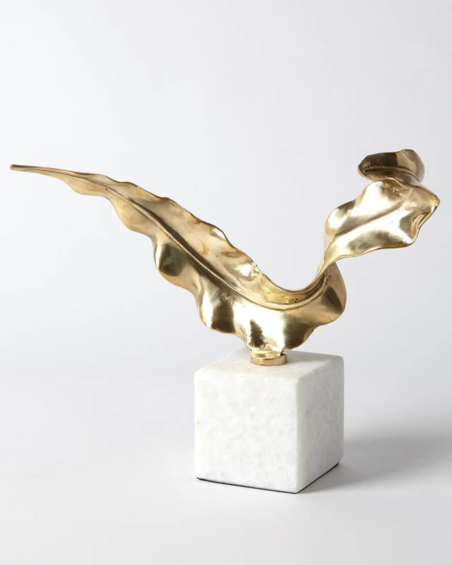 Small Brass Leaf Sculpture