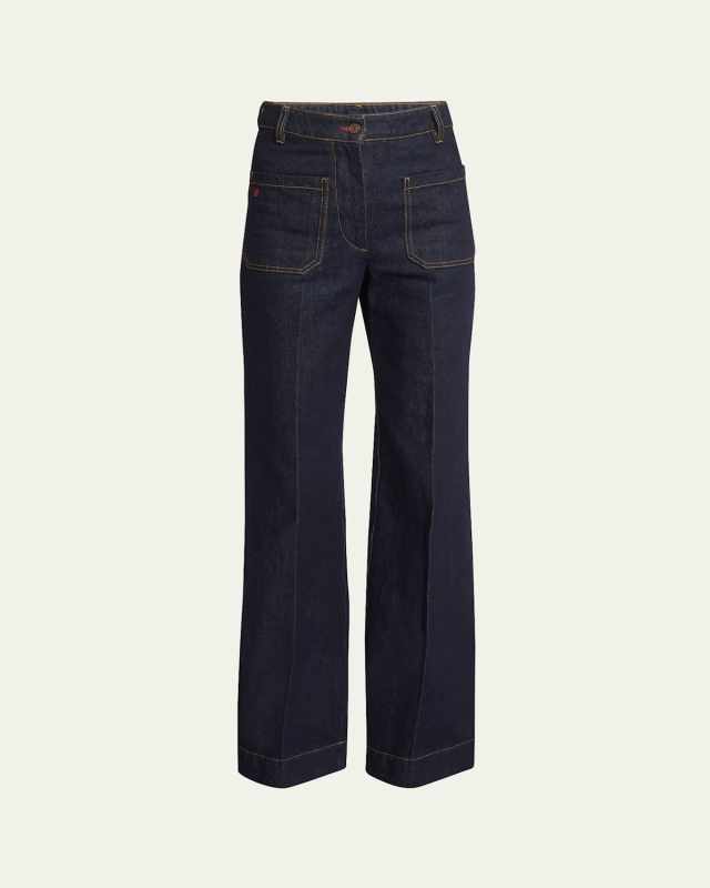 Alina Patch-Pocket Flared Jeans