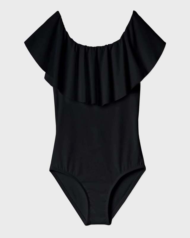 Girl's Ruffle Overlay One-Piece Swimsuit, Size 12M-1