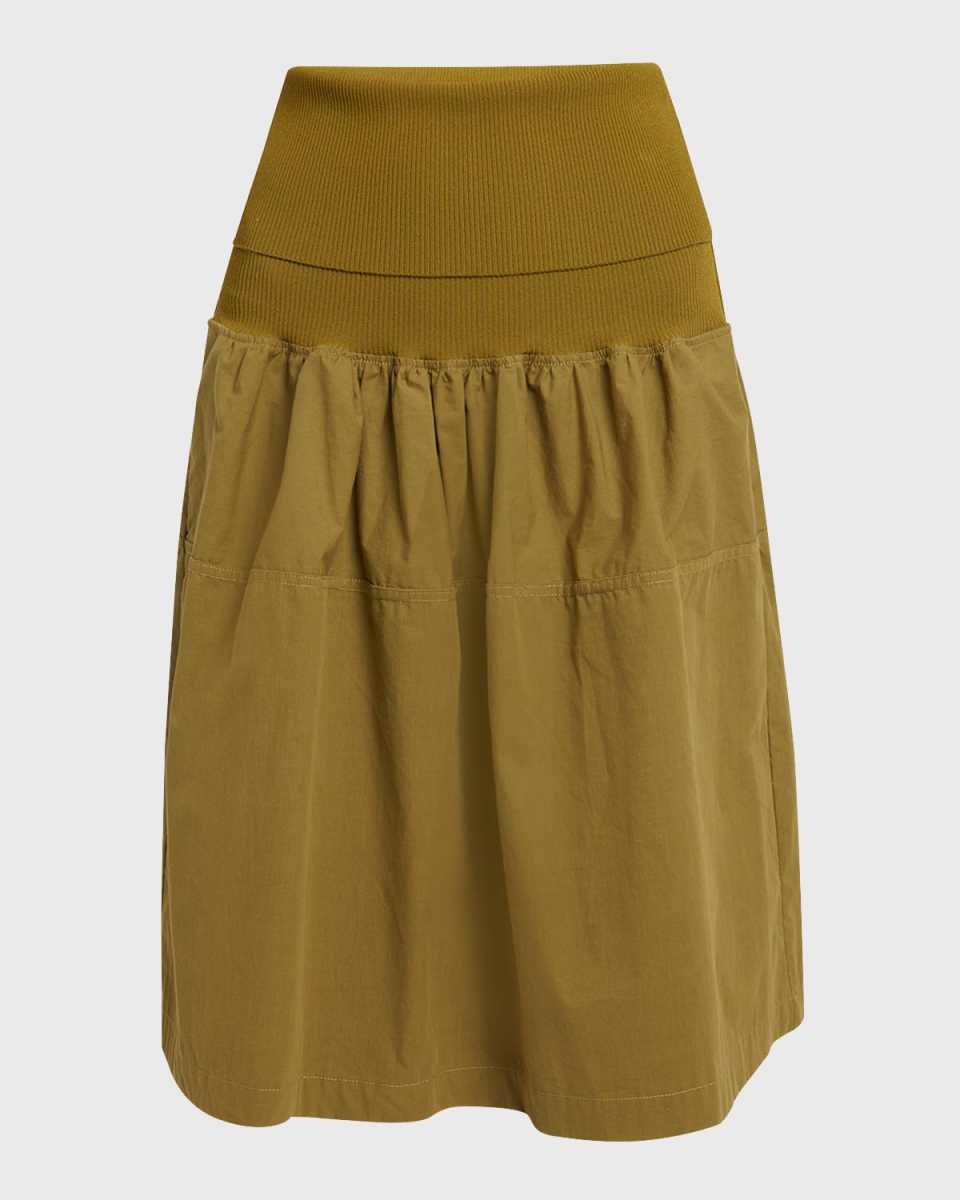 Olive Pull-On Skirt