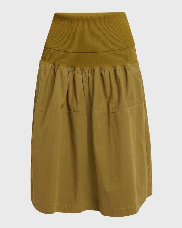 Olive Pull-On Skirt