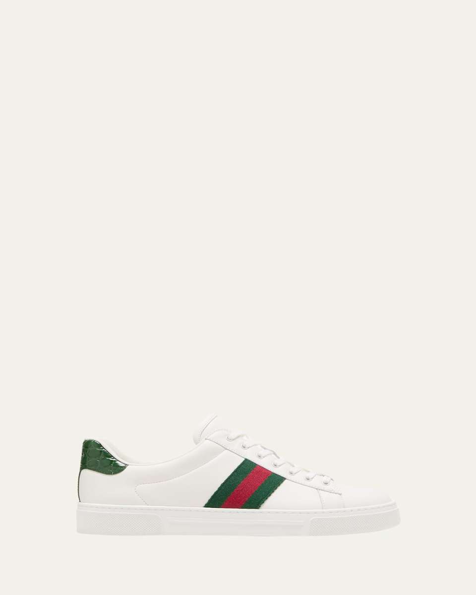 Ace Leather Web Low-Top Sneakers