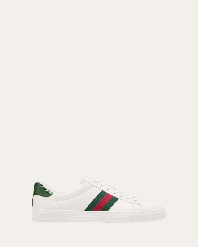 Ace Leather Web Low-Top Sneakers