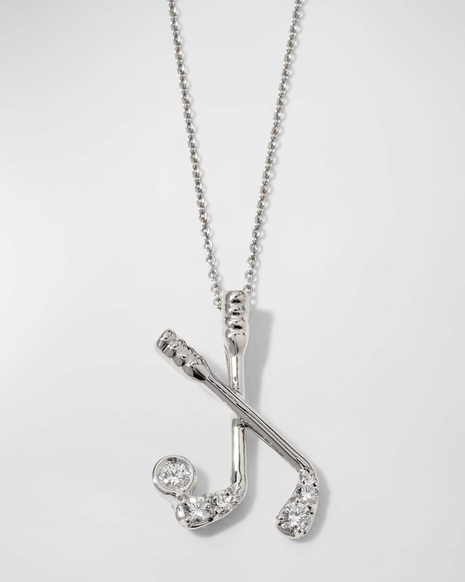 Golf Tiny Treasure Necklace in White Gold