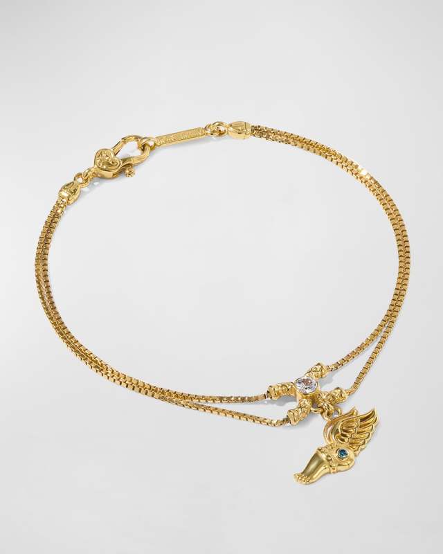 18K Diamond and Sapphire Hermes Foot Bracelet