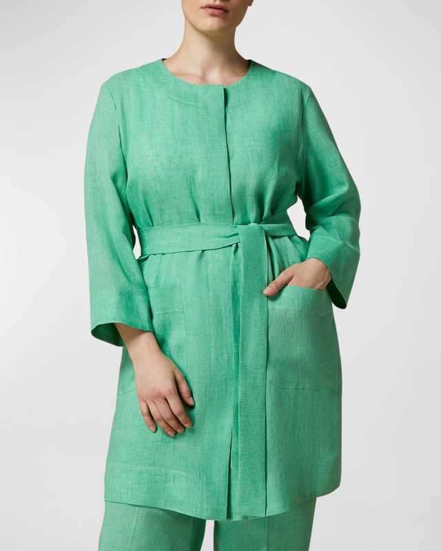Plus Size Fiordo Lightweight Linen Duster Coat