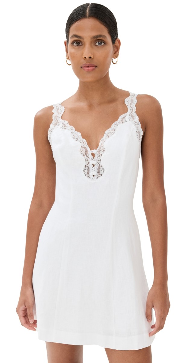Reformation Kaya Linen Dress White