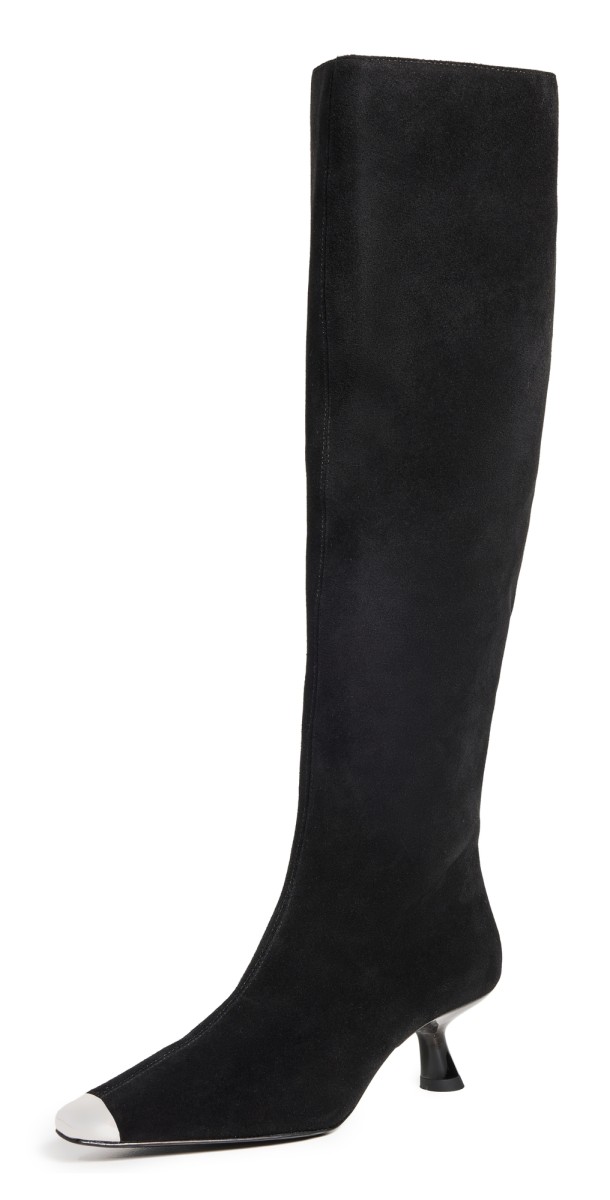 SIMONMILLER Suede Tall Kuki Boots Black/Silver