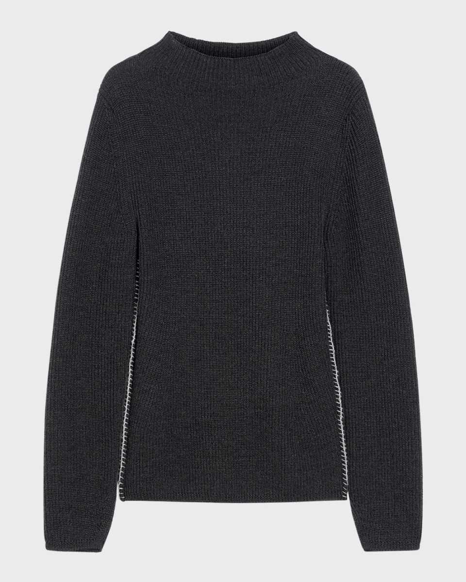 Brianza Ribbed Mock-Neck Sweat