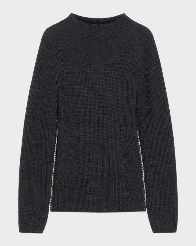 Brianza Ribbed Mock-Neck Sweat