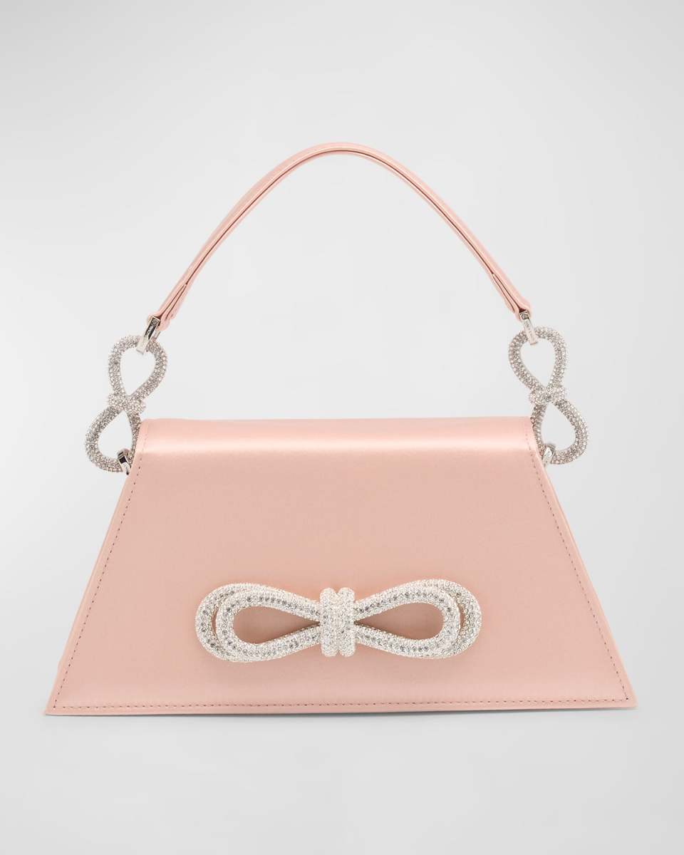 Samantha Bow Satin Top-Handle Bag