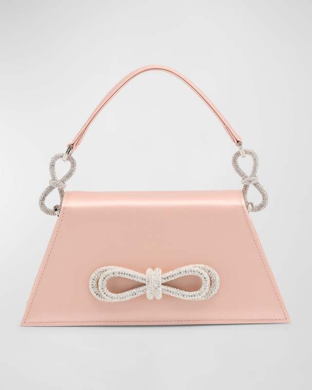 Samantha Bow Satin Top-Handle Bag