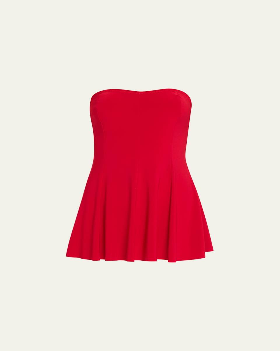 Strapless Flared Swimdress