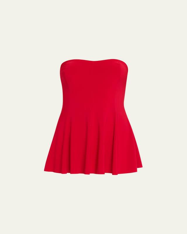 Strapless Flared Swimdress