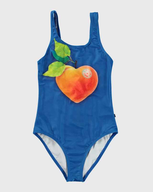 Girl's Nika One-Piece Peach-Print Swimsuit, Size 8-12