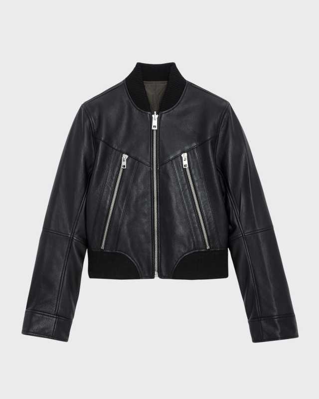 Bunta Reversible Leather Bomber Jacket
