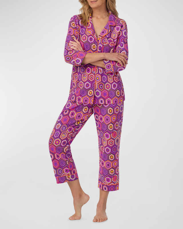 Cropped Organic Cotton Jersey Pajama Set