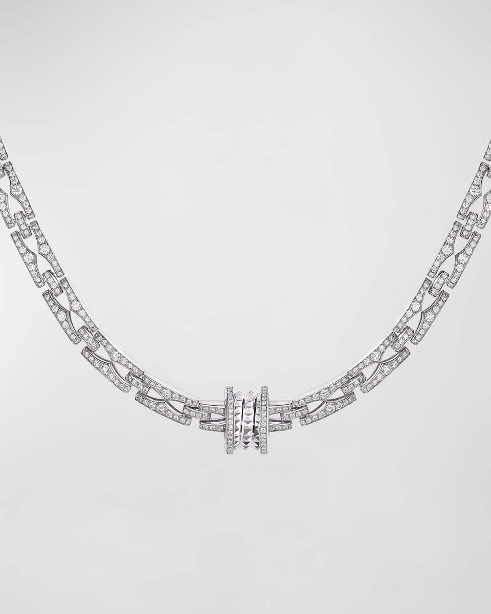 B. Zero1 Pavé Diamond Necklace in White Gold