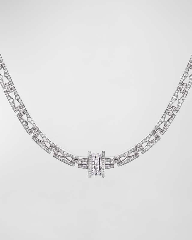 B. Zero1 Pavé Diamond Necklace in White Gold