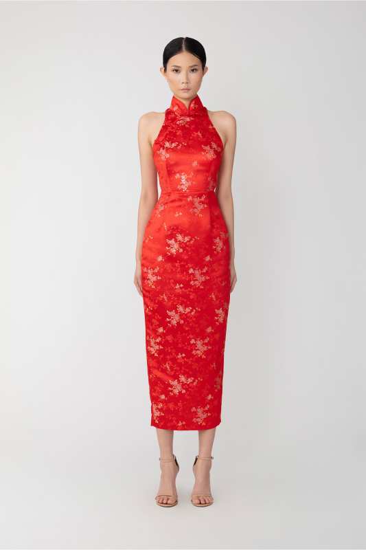 Jill Chinese Jacquard Pencil Dress