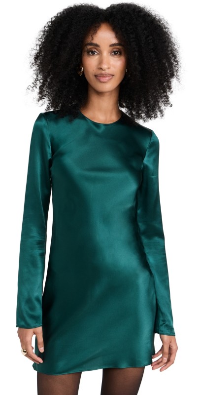 Amanda Uprichard Lissie Silk Dress Conifer