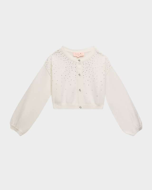 Girl's Embellished Holiday Cardigan, Size 2-11