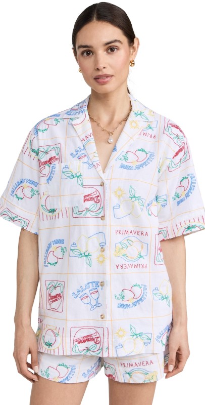 Damson Madder Bon Appetito Shirt Ecru