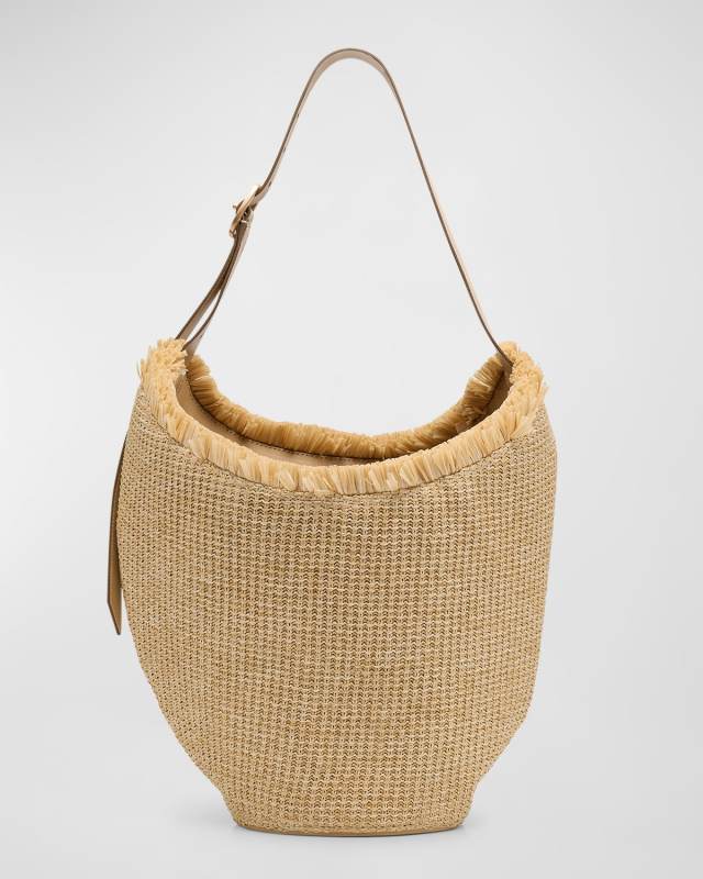 Odette Buckle Woven Tote Bag
