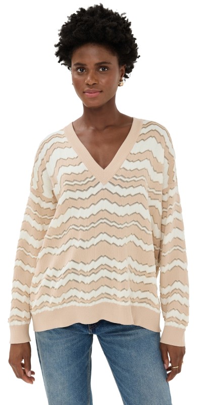 Missoni V Neck Sweater Creamy Tones