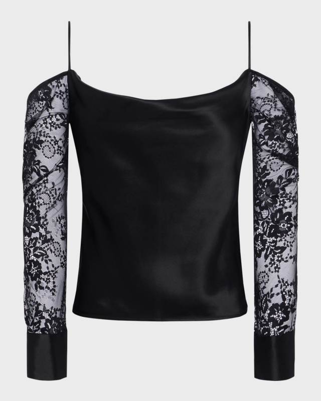 Zion Cold-Shoulder Silk Blouse