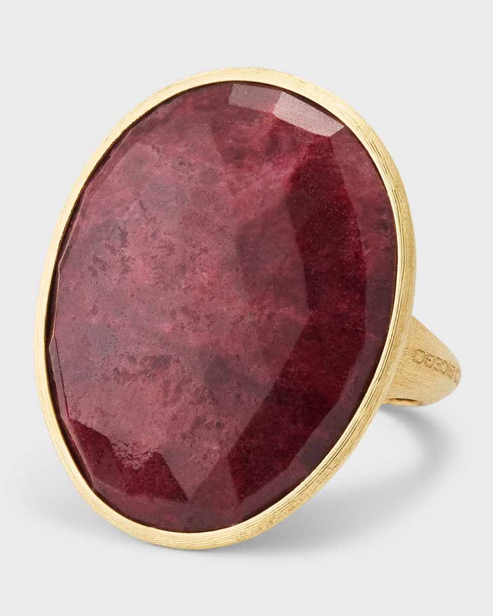 Lunaria 18K Yellow Gold Ring with Thulite, Size