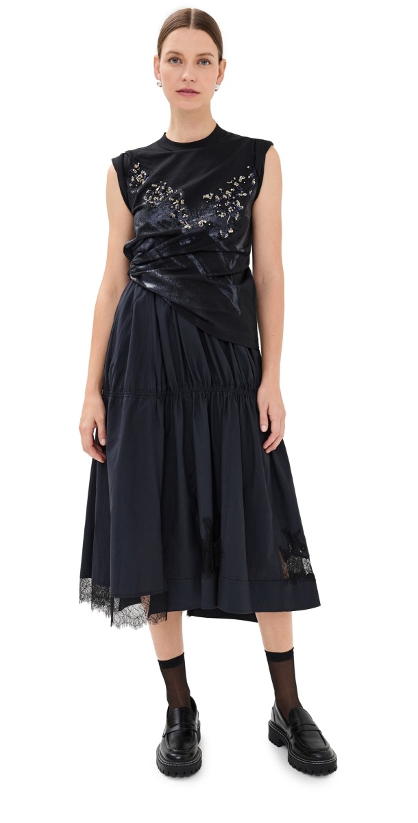 3.1 Phillip Lim Lace Impressions Combo Dress Black Multi