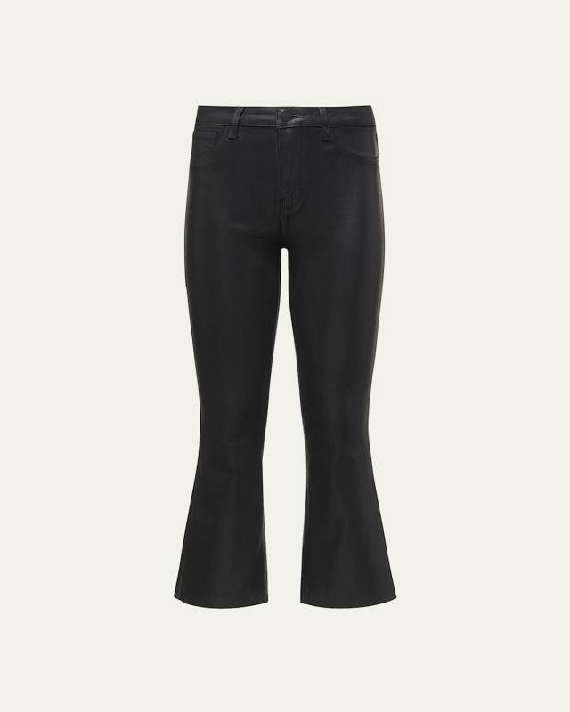 Kendra High-Rise Coated Crop Flare Jeans
