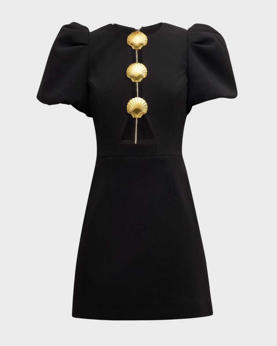 Sirene Shell-Embellished Cutout Mini Dress