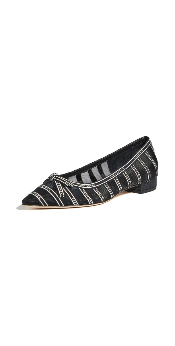 Tory Burch Penelope 20mm Mesh Flats Navy/Navy/Ivory