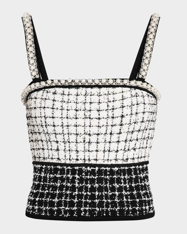 Sid Embellished Tweed Tank Top