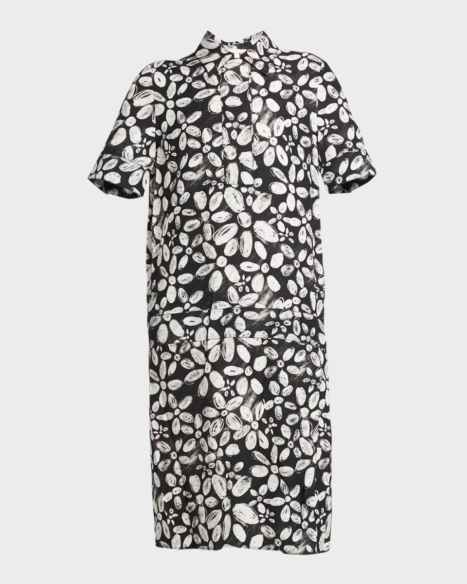 Floral Print Midi Shirtdress