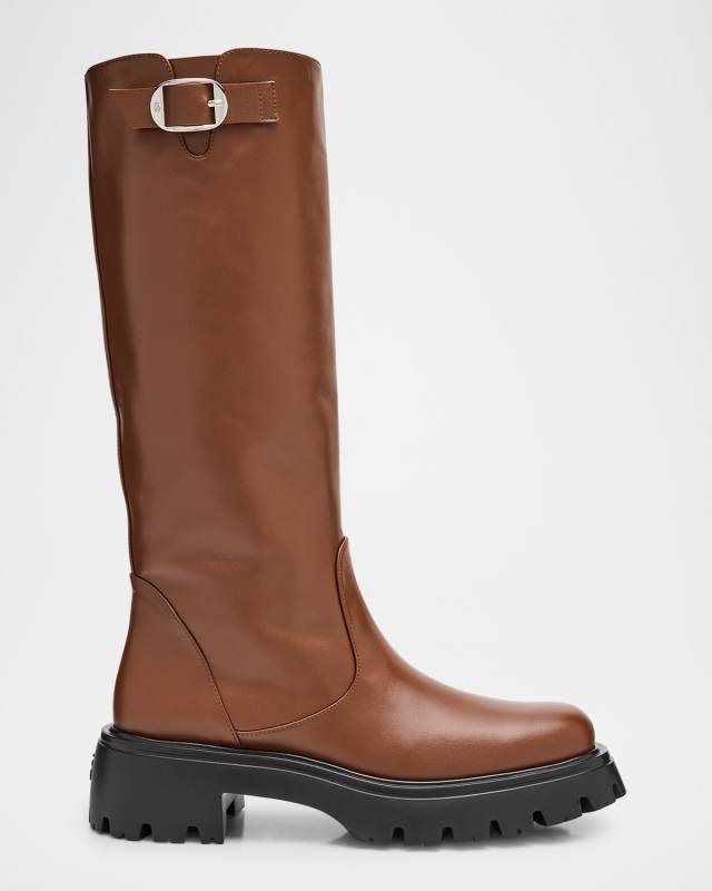 Emerson Leather Buckle Biker Boots