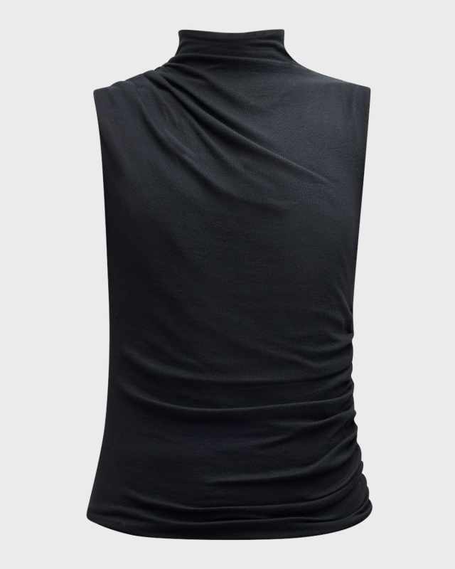 Mylie Ruched Mock-Neck Top