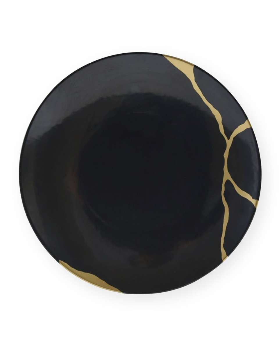 Kintsugi Charbon Coupe Salad Plate, 8.3"