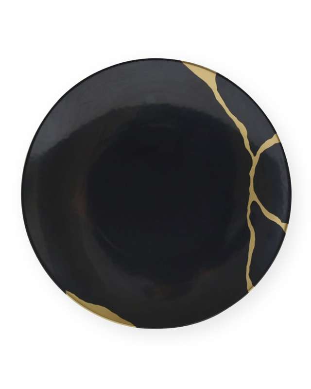 Kintsugi Charbon Coupe Salad Plate, 8.3"