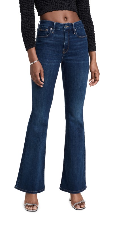 Good American Good Legs Flare Jeans Blue00